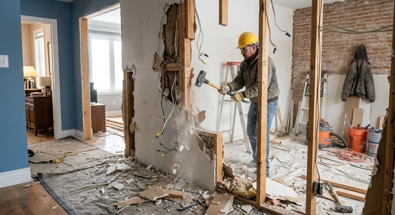 Kitchen Wall Demolition in Bergen County, NJ